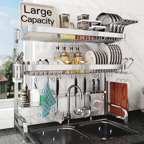 BOOSINY Extra Large Over-the-Sink Dish Drying Rack