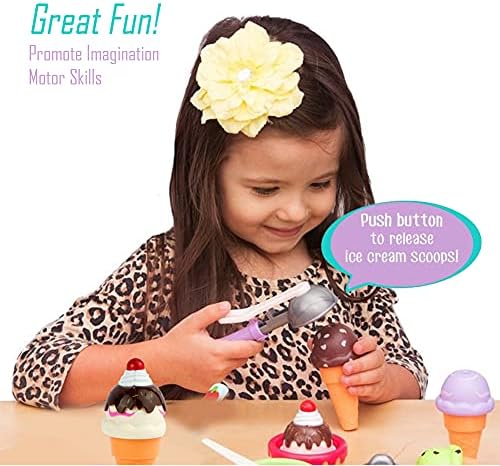 Kids Ice Cream Toy Set - Pretend Play Sweet Treats Ice Cream Parlour