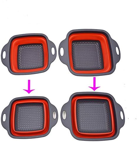 Square Collapsible Colander Set,2 Collapsible Colanders (Strainers)
