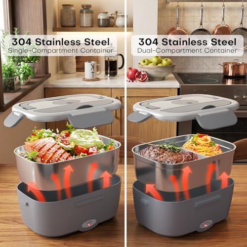 Electric Lunch Box for Adults, 15-30 Min Fast Heating Portable Food