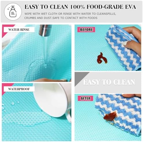 20Pcs Refrigerator Liners, Washable Fridge Liner Shelf Mats