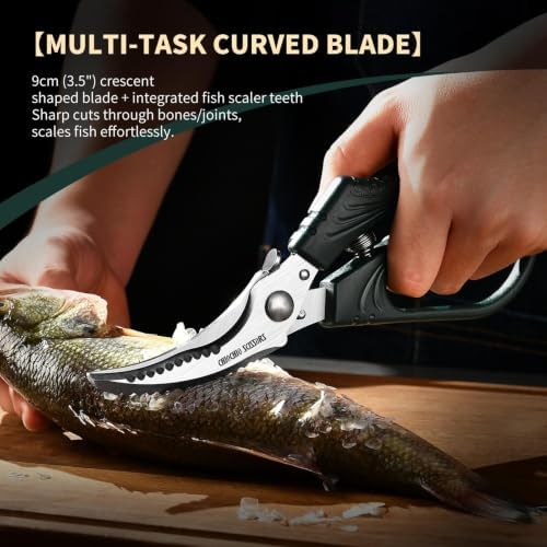 Poultry Shears Heavy Duty, Kitchen Shears with Anti-Slip Handle &