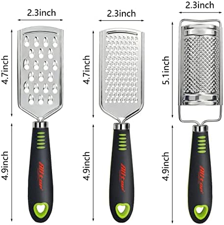 ALLTOP Food Graters, Stainless Steel, Set of 3