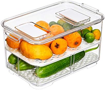 Slideep 11'' Large Food Storage Containers, Fridge Produce Saver
