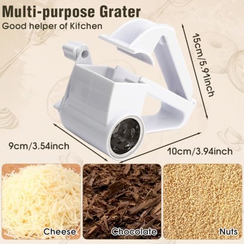 Cheese Grater Hand Crank, Classic Rotary Parmesan Shredder