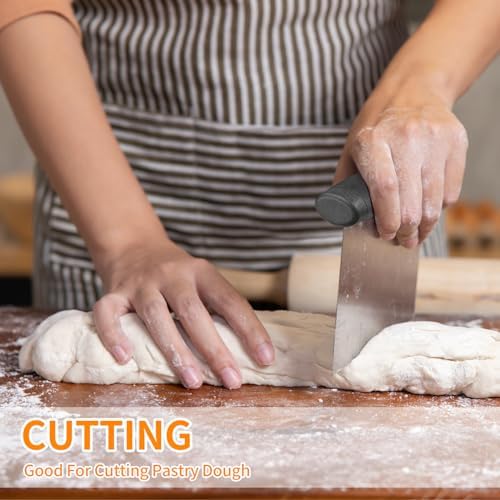 ALLTOP Stainless Steel Bench Scraper & Pastry Blender Cutter Set