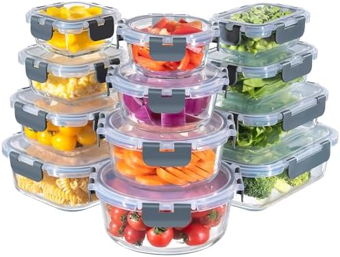 MFY 12-Pack Glass Storage Containers with Lids