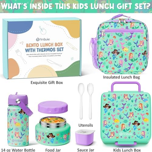 Fimibuke Bento Box for Kids Adult - Leakproof 3-4 Compartments Lunch