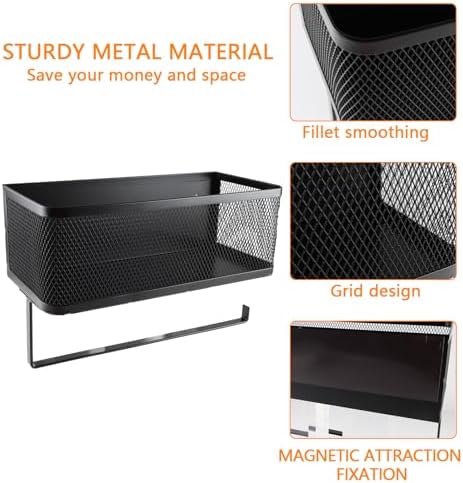 2-Tier Magnetic Paper Towel Holder with Shelf