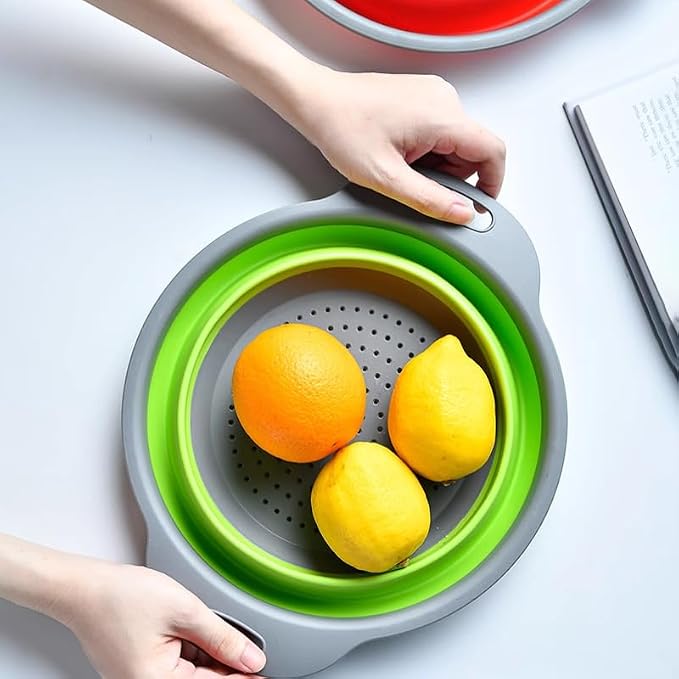 2 Pack Collapsible Colander Set, Emptycolor Foldable Collapsible Strainers - Image 6