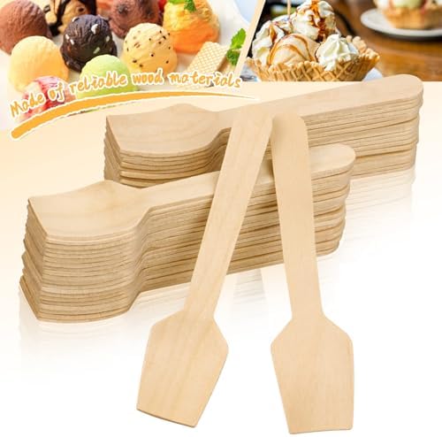 300 Pcs 3.75 Inch Disposable Mini Wooden Tasting Spoons