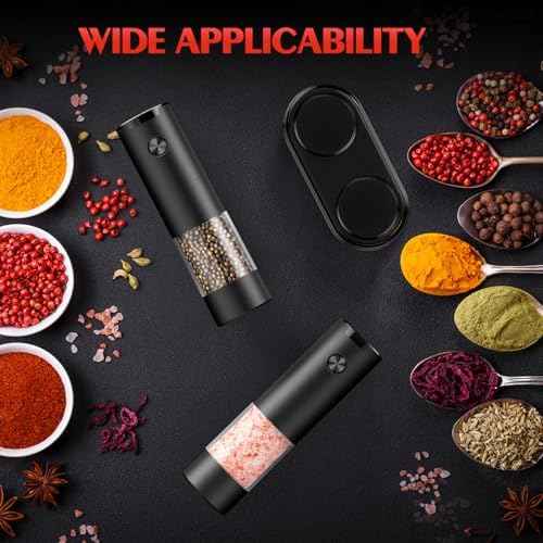 Electric Salt and Pepper Grinder Set Automatic Battery Pepper Mill