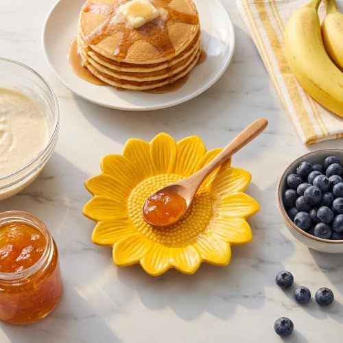 Potiera Sunflower Handmade Ceramic Spoon Rest for Stove Top Kitchen