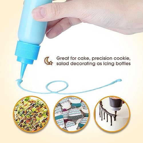 Cookie Icing Bottles, 6 Squeeze Applicators, 1/2/4 Ounces