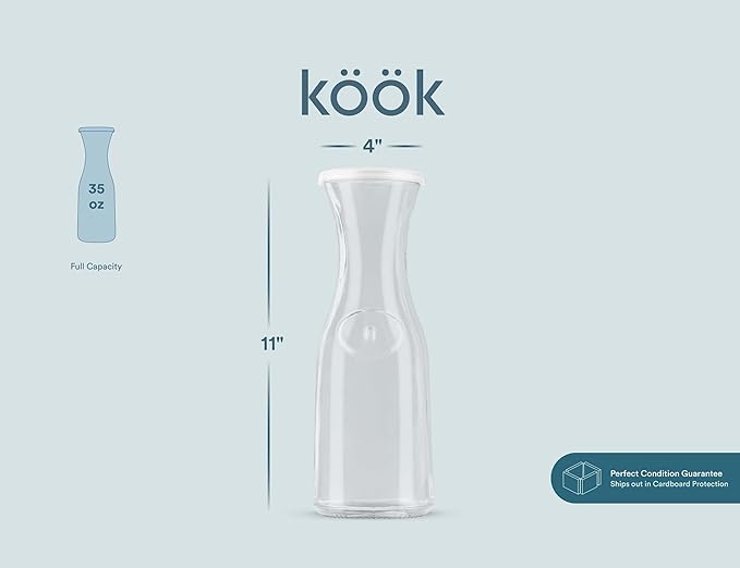 KooK Glass Carafe, Mimosa Bar Supplies, Carafe Pitchers - Image 7