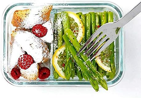 Glasslock Duo Divided Glass Food Storage Containers with Lids, 3 Piece