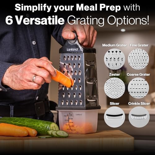 Lantana Cheese Grater with Container, 6 in 1