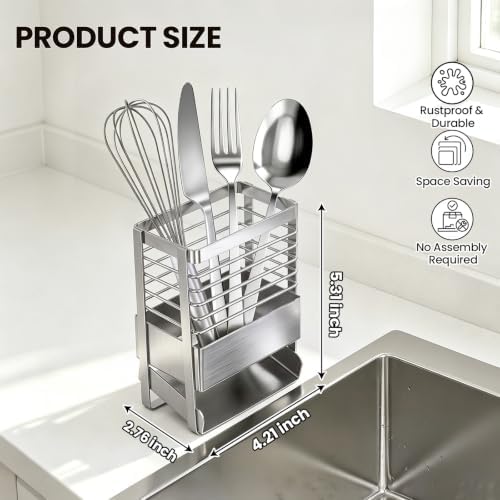 Utensil Drying Holder, Stainless Steel Silverware Drying Rack