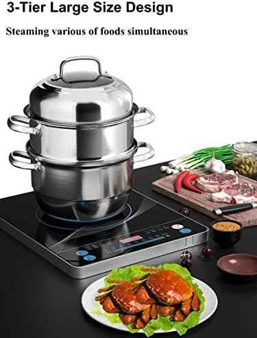 VENTION 3 Tier Induction Steamer Pot for Cooking, 11 Inch(28cm), 8.1 Qt