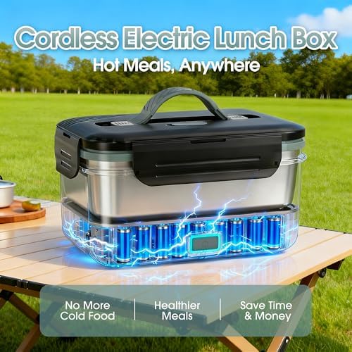 WisaKey Cordless Electric Lunch Box, 7.6 Cups