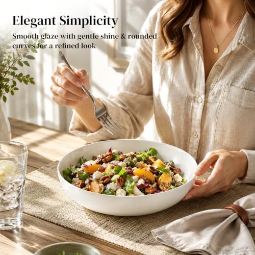 Y YHY 9.75" Large Pasta Bowls, 50 Ounces Big Salad Bowls, Ceramic