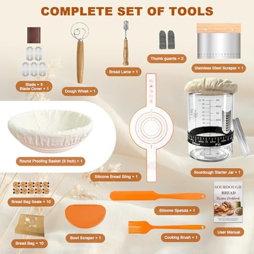 Sourdough Starter Kit with Jar and Baking Supplies