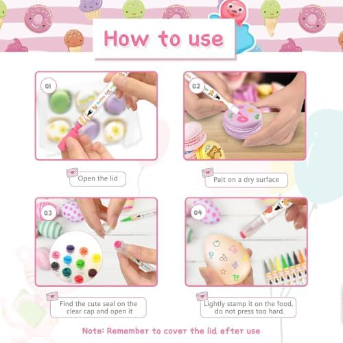 Treedoa Edible Markers for Cookie Decorating,12Pcs Food Coloring Pens