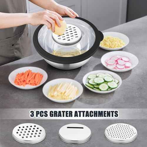 HaWare Mixing Bowl with Colander, 4-1 Bowl with Lids & 3Pcs Nesting