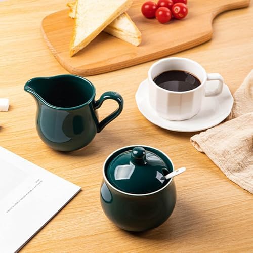 Ceramic Sugar Bowl Cream Pitcher Set Sugar and Cream Container Sturdy