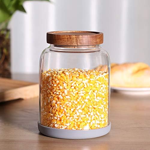 Glass Storage Jars with Airtight Lids, Set of 2 42 FL OZ (1250ml)