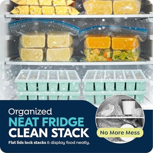 1/2 Cup Silicone Freezer Molds with Lid, Soup Container Style Ice Cube