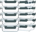 M MCIRCO 10 Pack 22 oz Glass Food Storage Containers, Gray