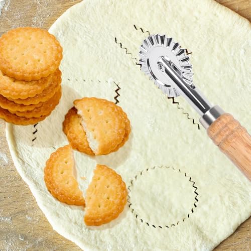 Pastry Wheel Cutter, Stainless Steel Ravioli Cutter, Fluted Pastry