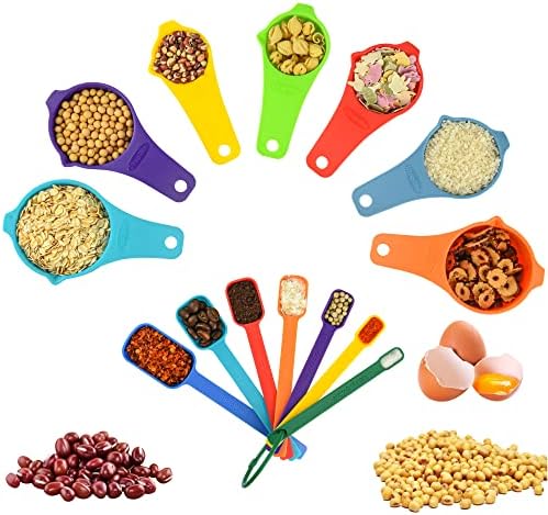 Measuring Cups and Spoons Set, Plastic Measuring Cup Set 15, Mixing