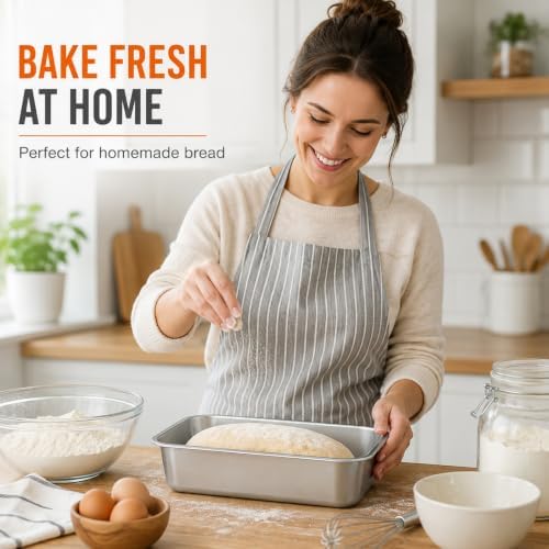 4-Pack 8.7x5.9 Stainless Steel Loaf Pan Fits 9x5 Parchment Paper