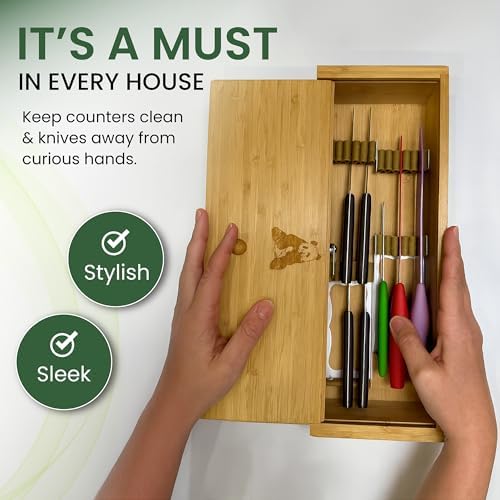 In-Drawer Bamboo Knife Block, 5.5 Inches Wide