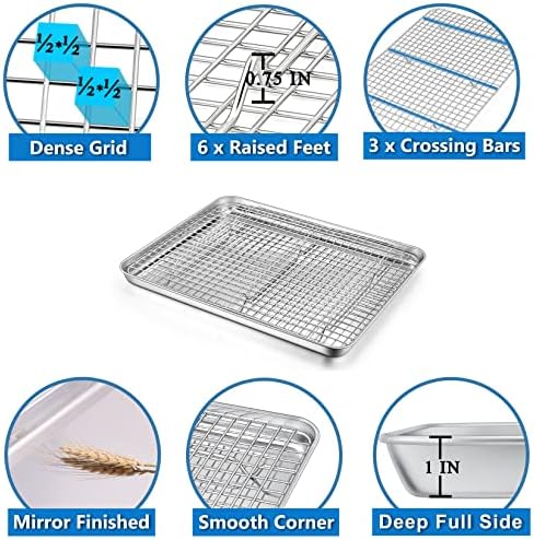 P&P CHEF 16 x 12 x 1 Inch Toaster Oven Pan Tray, 3Pcs