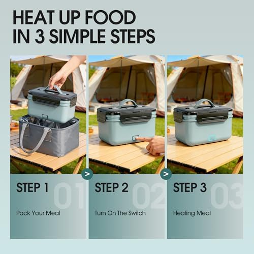 WisaKey Cordless Electric Lunch Box, 7.6 Cups