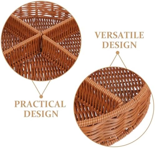 Woven Multipurpose Serving Basket Round Storage Tray for Fruits