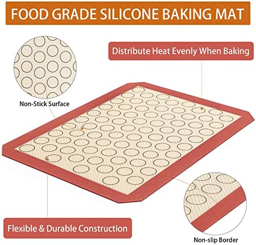 Baking Sheet with Silicone Mat Set of 4 [2 Sheets + 2 Mats], Deedro
