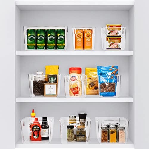 Sorbus Clear Plastic Fridge Organizer Bins, Large, 8 Pack