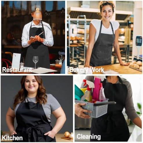Plus Size Apron with 2 Pocket for Chef Kitchen Cooking Work, 2 Pack