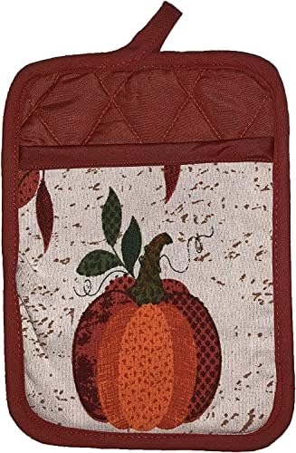 Set of 10, Pumpkin Fall Design Tapestry Kitchen Towel Set, Include 4
