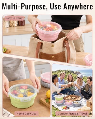 3Pcs Pizza Dough Proofing Container, Silicone Food Storage