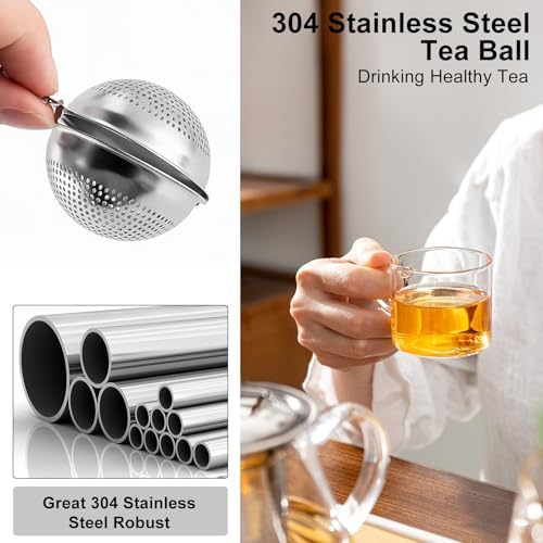Numola 2Pcs Tea Ball Infuser - Locking Clasp Tea Strainer with Chain