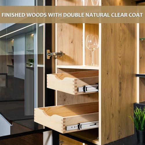 Sintuff 4 Pack Wooden Pull out Tray Cabinet Organizer, 15'' X 21''