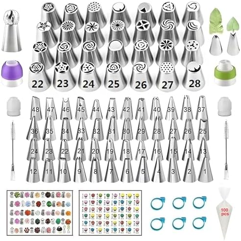Russian Piping Tips Set, 193 Pcs Baking Supplies