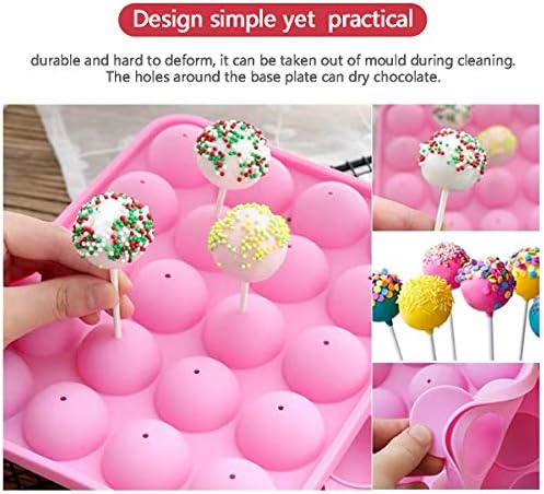 20-Cavity Silicone Cake Pop Mold Set With Lollipop Sticks, Treat Bags