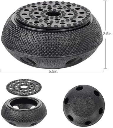 Sungmor Black Cast Iron Teapot Warmer - Base with Candle Holder