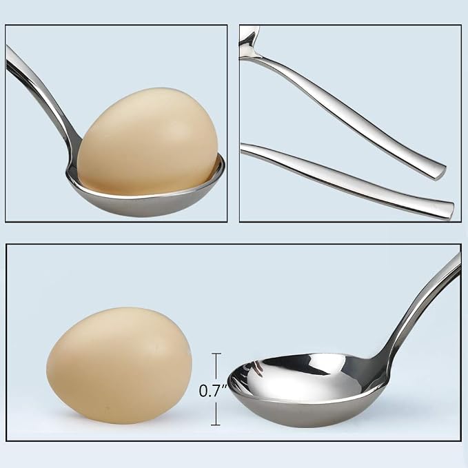 Idotry 2-Piece Stainless Steel Gravy Soup Spoon, Gravy Ladle Soup, Small Ladle - Image 2